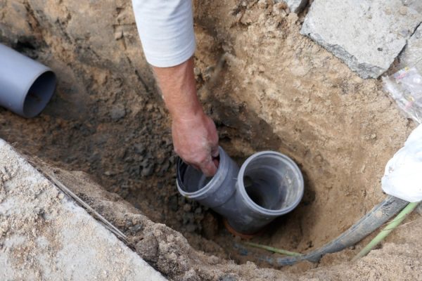 laying and installation of sewer pipe